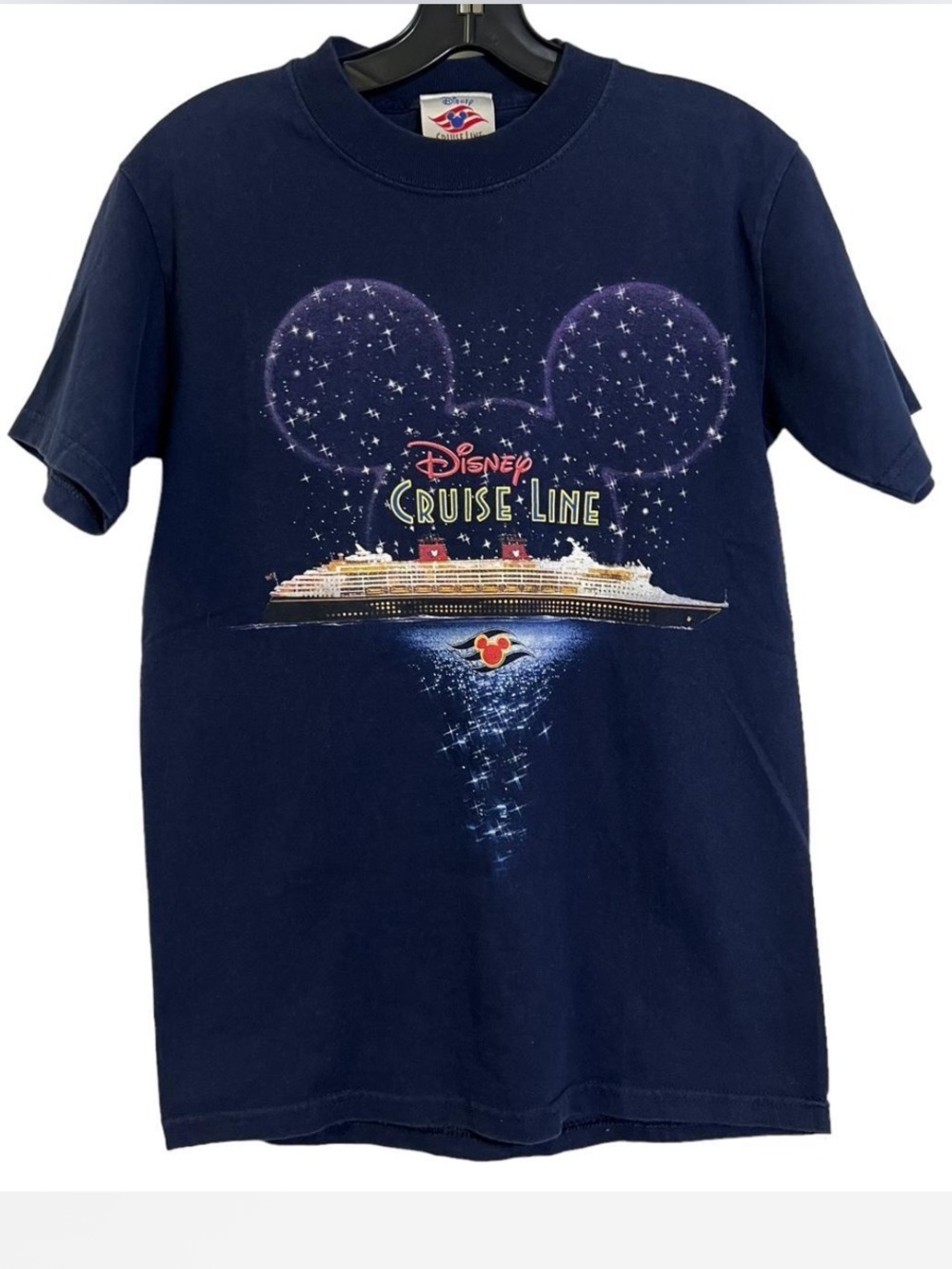 Disney Cruise Line Vintage navy Tee with Sparkling Mickey Graphic
